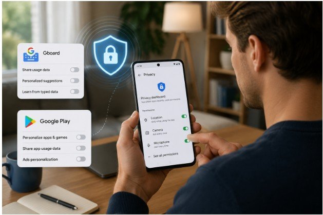 Check Gboard and Google Play Privacy Settings
